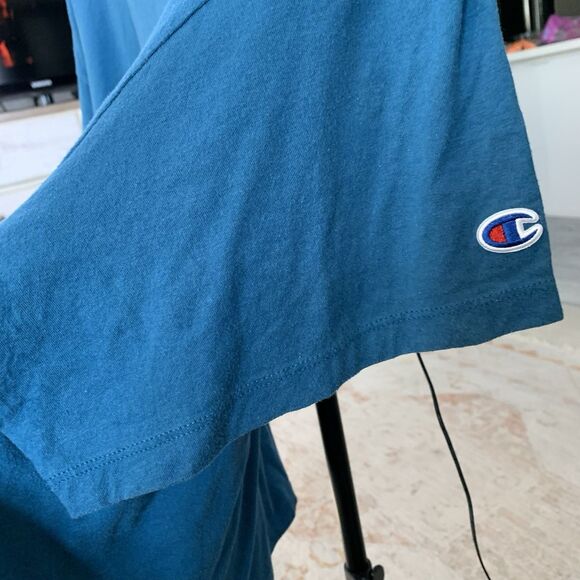 Champion Women's Boxy T-Shirt Logo Athleticwear Teal Blue Soft Cotton Plus XXL - Picture 5 of 13